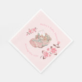 ピンクブーティヴィンテージベビーガールベビーシャワー スタンダードランチョンナプキン (角)