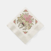 ピンクブ結婚ライドのナプキン 縁ありカクテルナプキン (角)