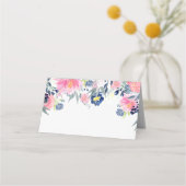 ピンクプオーニーズネイビーブルーエレメンツ座席表 プレイスカード (裏面)