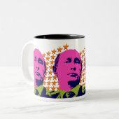 ピンクプチンアポップ・アートのートポートレート ツートーンマグカップ (正面左)