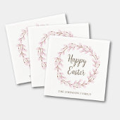 ピンクプッシーエレガントウィローハッピーイースター スタンダードカクテルナプキン