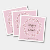 ピンクプッシーエレガントウィローハッピーイースター スタンダードカクテルナプキン