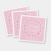 ピンクプッシーエレガントウィローハッピーイースター スタンダードカクテルナプキン