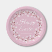 ピンクプッシーエレガントウィローハッピーイースター ペーパープレート