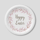 ピンクプッシーエレガントウィローハッピーイースター ペーパープレート