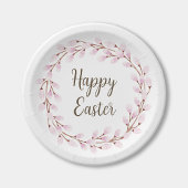 ピンクプッシーエレガントウィローハッピーイースター ペーパープレート