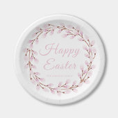 ピンクプッシーエレガントウィローハッピーイースター ペーパープレート