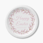 ピンクプッシーエレガントウィローハッピーイースター ペーパープレート