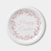 ピンクプッシーエレガントウィローハッピーイースター ペーパープレート