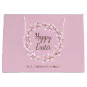 ピンクプッシーエレガントウィローハッピーイースター ラージペーパーバッグ (正面)