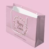 ピンクプッシーエレガントウィローハッピーイースター ラージペーパーバッグ