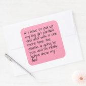 ピンクプットオンビッグガールパンティーワードことわざ スクエアシール (封筒)
