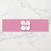 ピンクプライドとベビーベア |女の子シャワー ペットボトルラベル (シングルラベル)