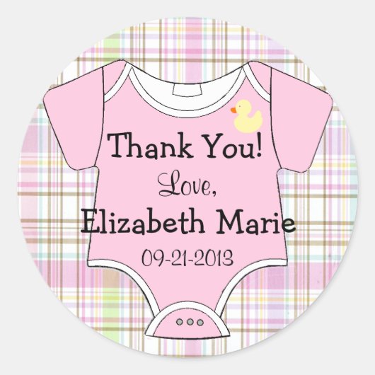 ピンクプライドとベビー服 ラウンドシール (正面)