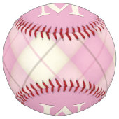 ピンクプライドカスタム野球モノグラムガール ソフトボール (正面)