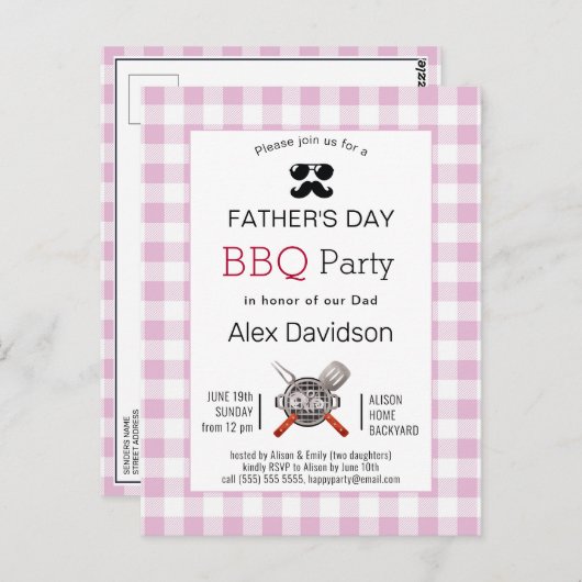 ピンクプライド父の日BBQパーティー ポストカード (正面/裏面)