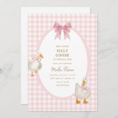 ピンクプライド間抜けグースコケット誕生日 招待状 (正面/裏面)