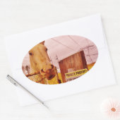 ピンクプライベートプロパティホース 楕円形シール (封筒)