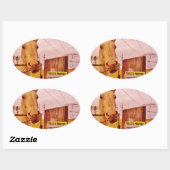 ピンクプライベートプロパティホース 楕円形シール (シート)