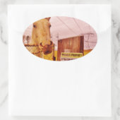 ピンクプライベートプロパティホース 楕円形シール (バッグ)