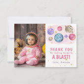 ピンクプラエッツ宇宙誕生会 サンキューカード (正面)