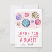 ピンクプラエッツ宇宙誕生会 サンキューカード (正面)