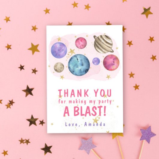 ピンクプラエッツ宇宙誕生会 サンキューカード