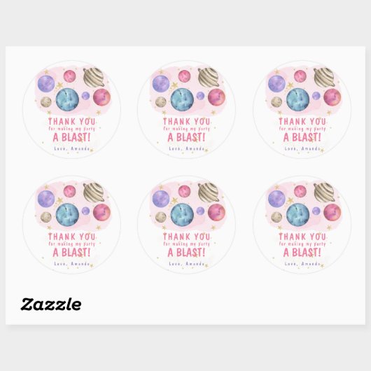 ピンクプラエッツ宇宙誕生会 ラウンドシール (シート)