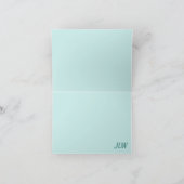 ピンクプリムローズティール（緑がかった色）とターコイズ素朴ノート カード (内部)