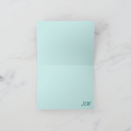 ピンクプリムローズティール(緑がかった色)とターコイズ素朴ノート カード (内部)