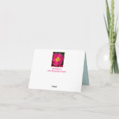 ピンクプリムローズティール（緑がかった色）とターコイズ素朴ノート カード (裏面)