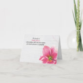 ピンクプリムローズフラワー悔やみや弔慰ありがとう サンキューカード (正面)
