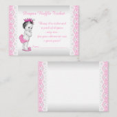 ピンクプリンセスおむつラッフルチケット エンクロージャーカード (正面/裏面)