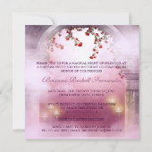 ピンクプリンセスのキャリッジエンチャントドスイート16 招待状 (裏面)