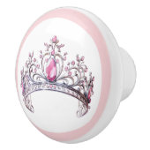 ピンクプリンセスのティアラ 陶器の取っ手 女の子らしい セラミックノブ (右)