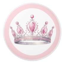 ピンクプリンセスのティアラ 陶器の取っ手 女の子らしい