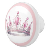 ピンクプリンセスのティアラ 陶器の取っ手 女の子らしい セラミックノブ (右)