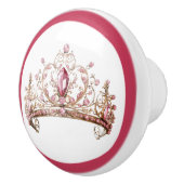 ピンクプリンセスのティアラ 陶器の取っ手 女の子らしい セラミックノブ (右)
