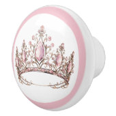 ピンクプリンセスのティアラ 陶器の取っ手 女の子らしい セラミックノブ (右)