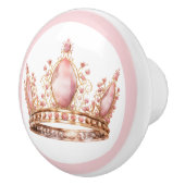 ピンクプリンセスのティアラ 陶器の取っ手 女の子らしい セラミックノブ (右)