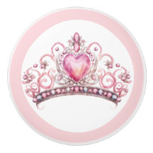 ピンクプリンセスのティアラ 陶器の取っ手 女の子らしい