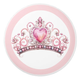 ピンクプリンセスのティアラ 陶器の取っ手 女の子らしい セラミックノブ
