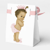 ピンクプリンセスアフリカ系アメリカ人ベビーガールシャワー フェイバーボックス (裏面サイド)