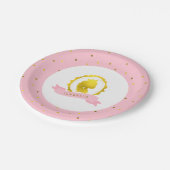 ピンクプリンセスカメオ誕生日 ペーパープレート (アングル)