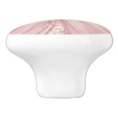 ピンクプリンセスガーリー陶器取っ手 セラミックノブ (側面)