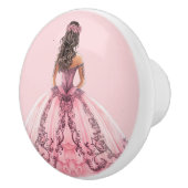 ピンクプリンセスガーリー陶器取っ手 セラミックノブ (右)