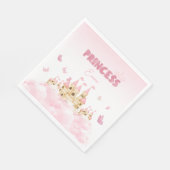 ピンクプリンセスキャッスルバタフライエンチャント紙 スタンダードランチョンナプキン (角)
