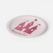 ピンクプリンセスキャッスルバースデーパーティー ペーパープレート (アングル)