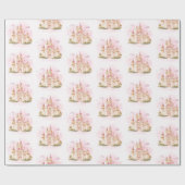 ピンクプリンセスキャッスルバースデーパーティー ラッピングペーパー (フラット)