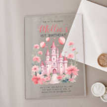 ピンクプリンセスキャッスルベビーガールの誕生日